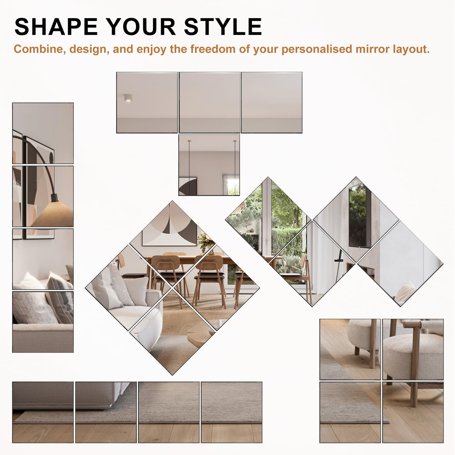 VASUHOME bandes adhésives double-face incluses pour pose rapide sans perçage