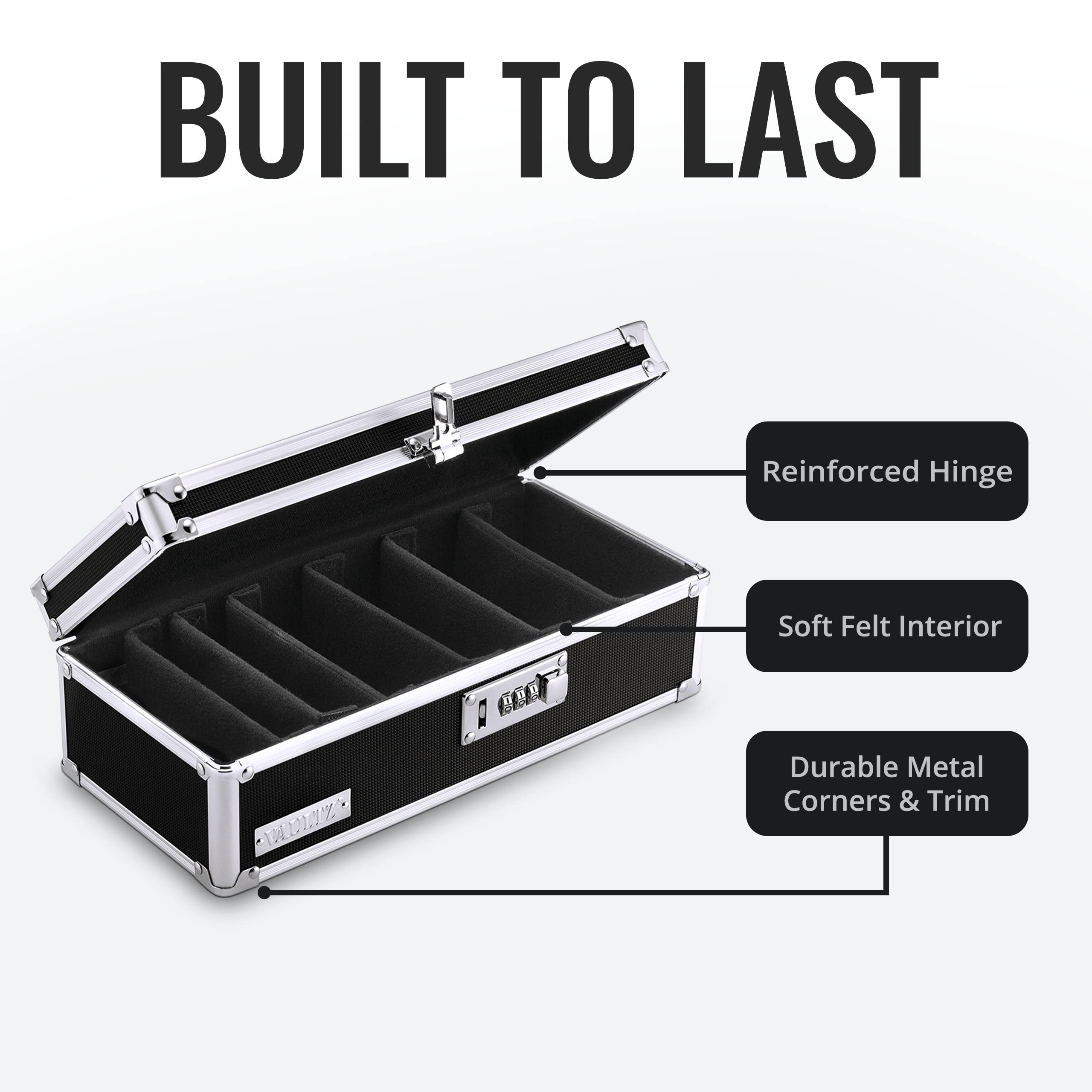 Vaultz comparaison taille avec main, montre dimensions compactes et transport facile