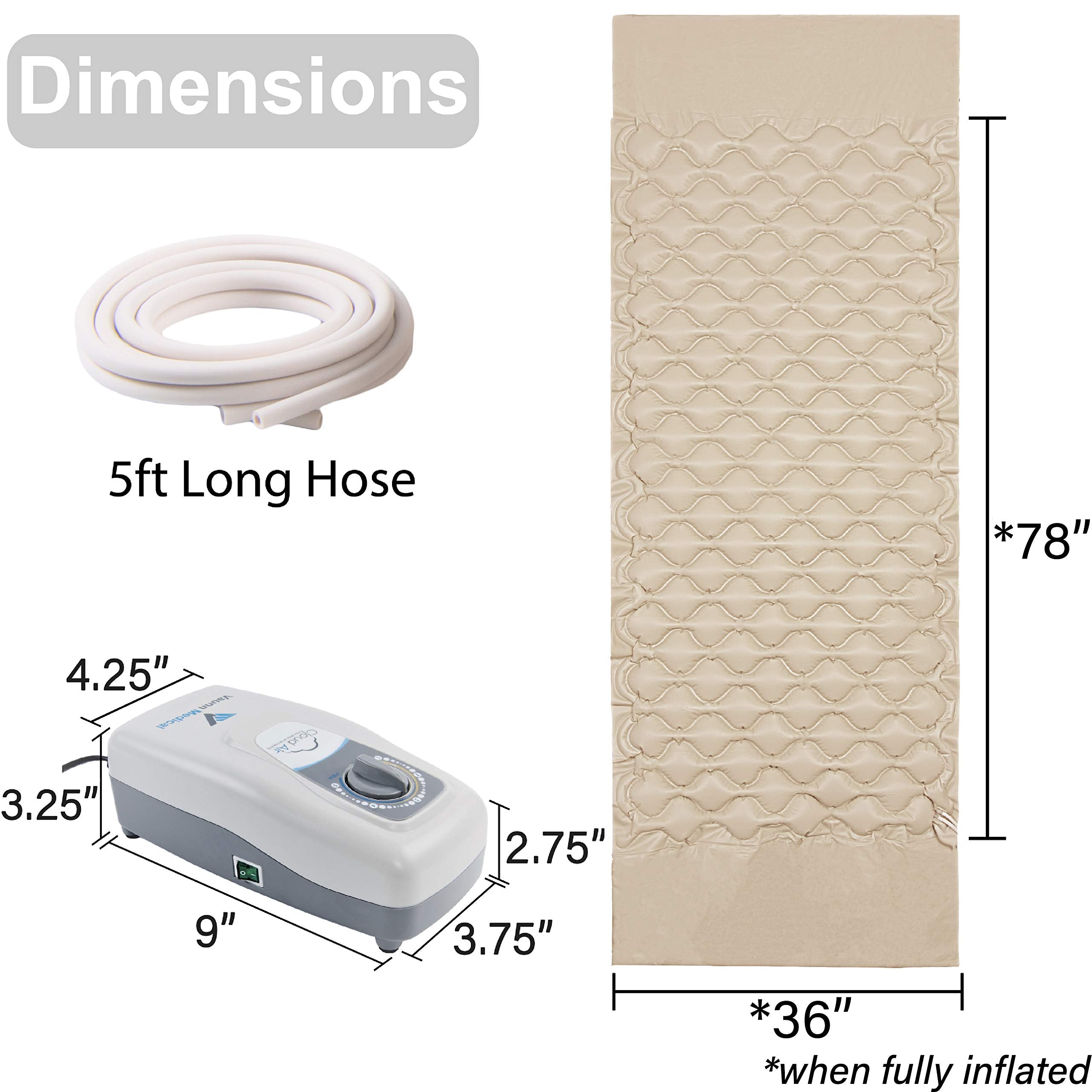 Vaunn surmatelas déployé taille twin 36x78x3 pouce pour lit standard