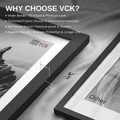 VCK cadre 8x10 dos avec onglets rotatifs pour un changement d'image facile