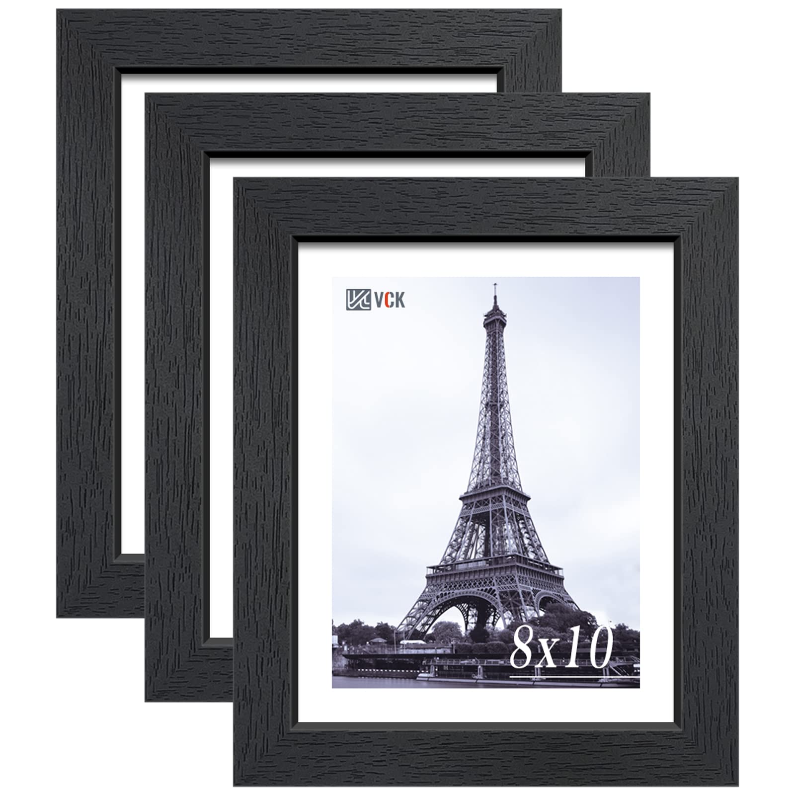 VCK cadre 8x10 face avant noir présentant une photo nette et élégante