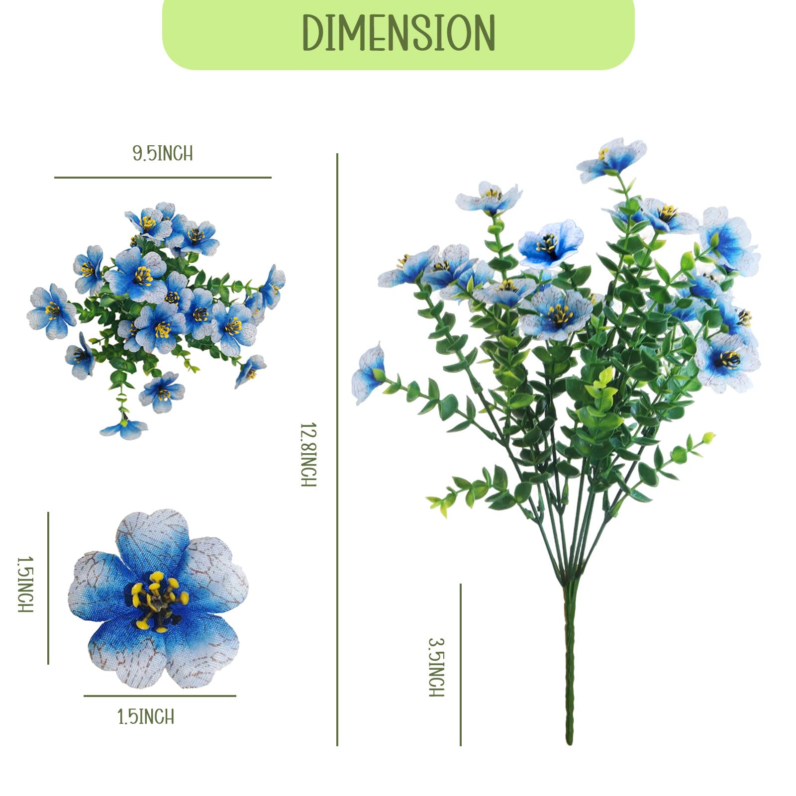 VDVST gros plan sur pétales bleu dégradé et blanc, aspect réaliste