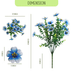 VDVST gros plan sur pétales bleu dégradé et blanc, aspect réaliste