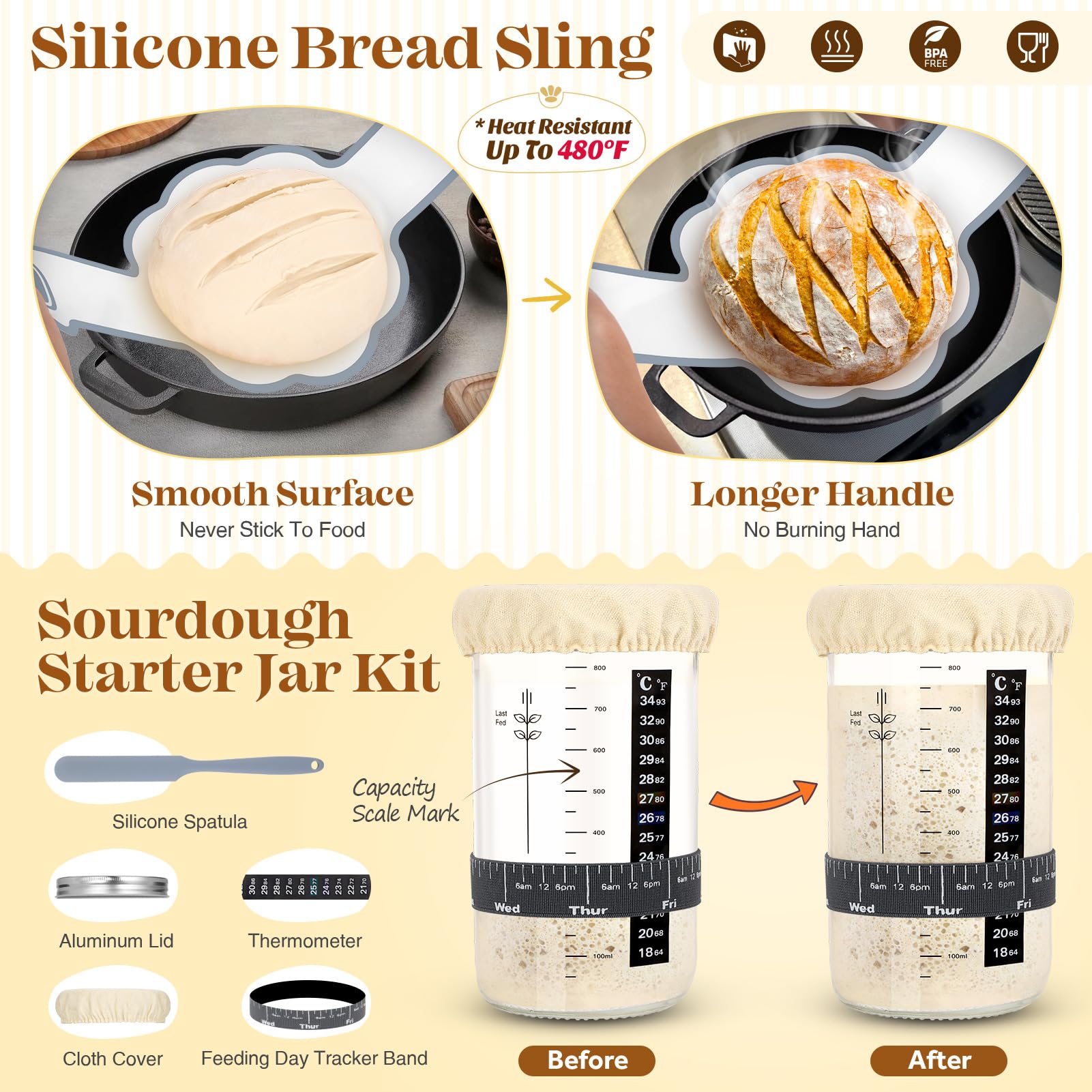 VEDALIO ensemble d'outils de boulangerie pour façonnage précis