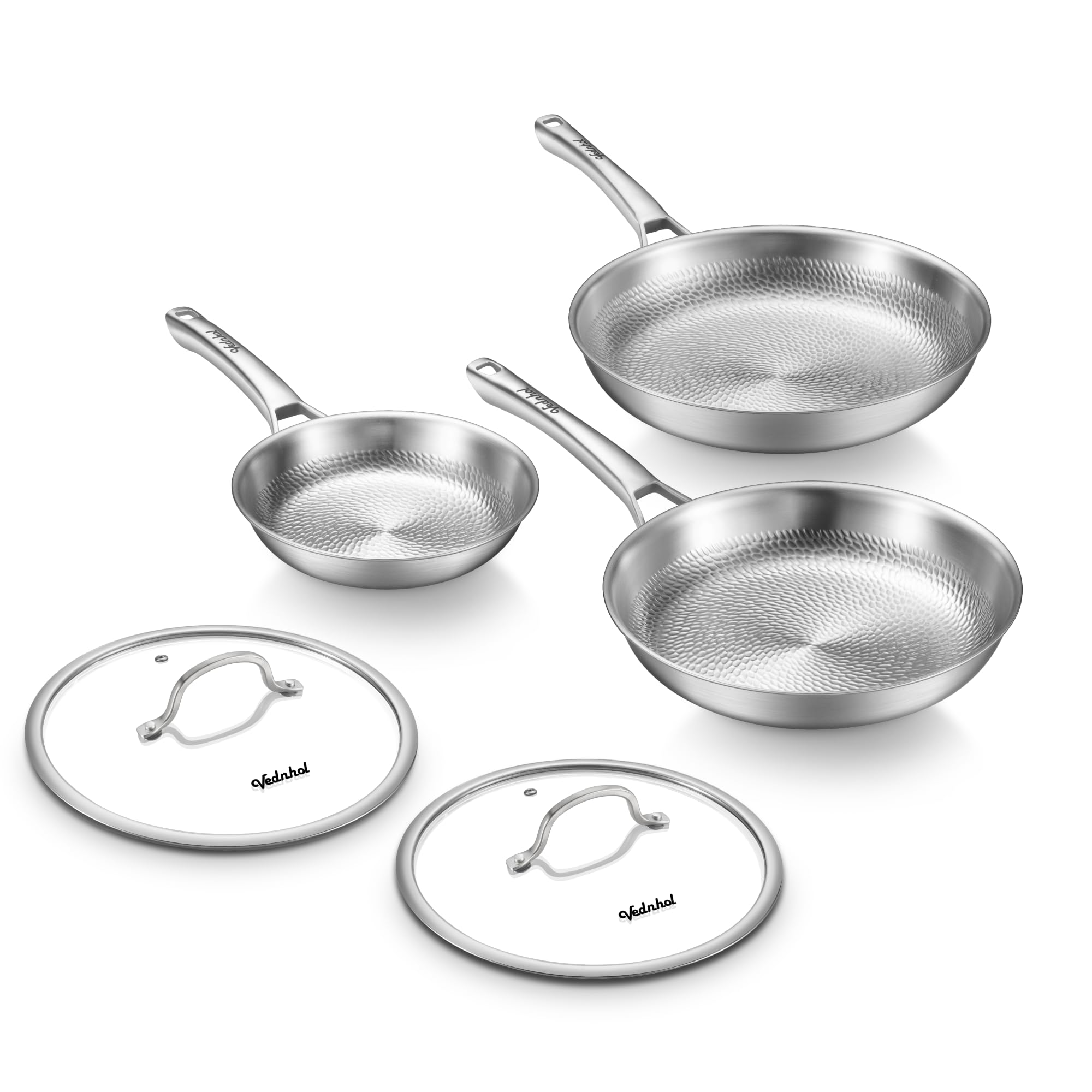 VEDNHOL poêle titane face avant montrant finition martelée et design durable