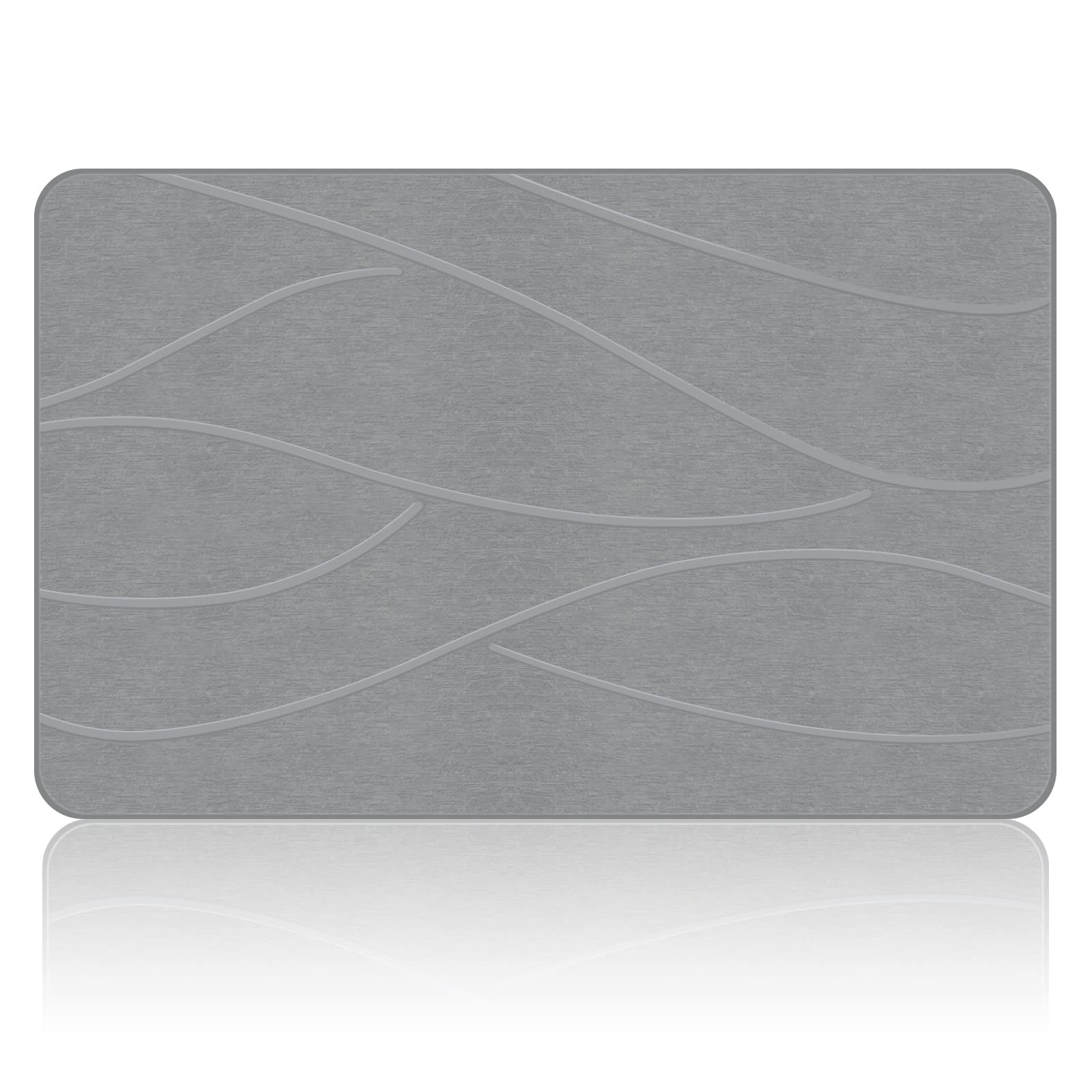 VEELOIM tapis de bain face avant gris, design épuré et absorbant