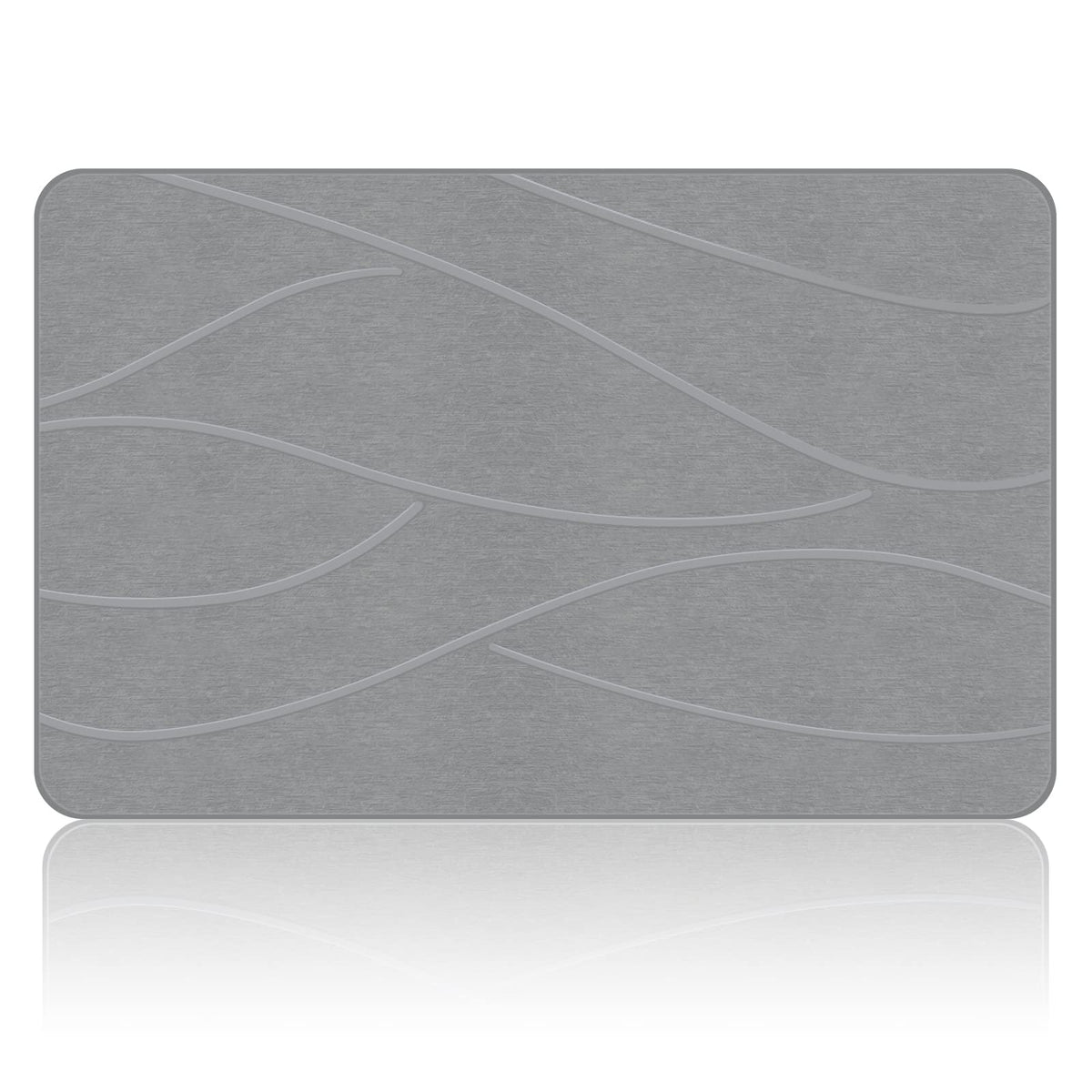 VEELOIM tapis de bain face avant gris, design épuré et absorbant