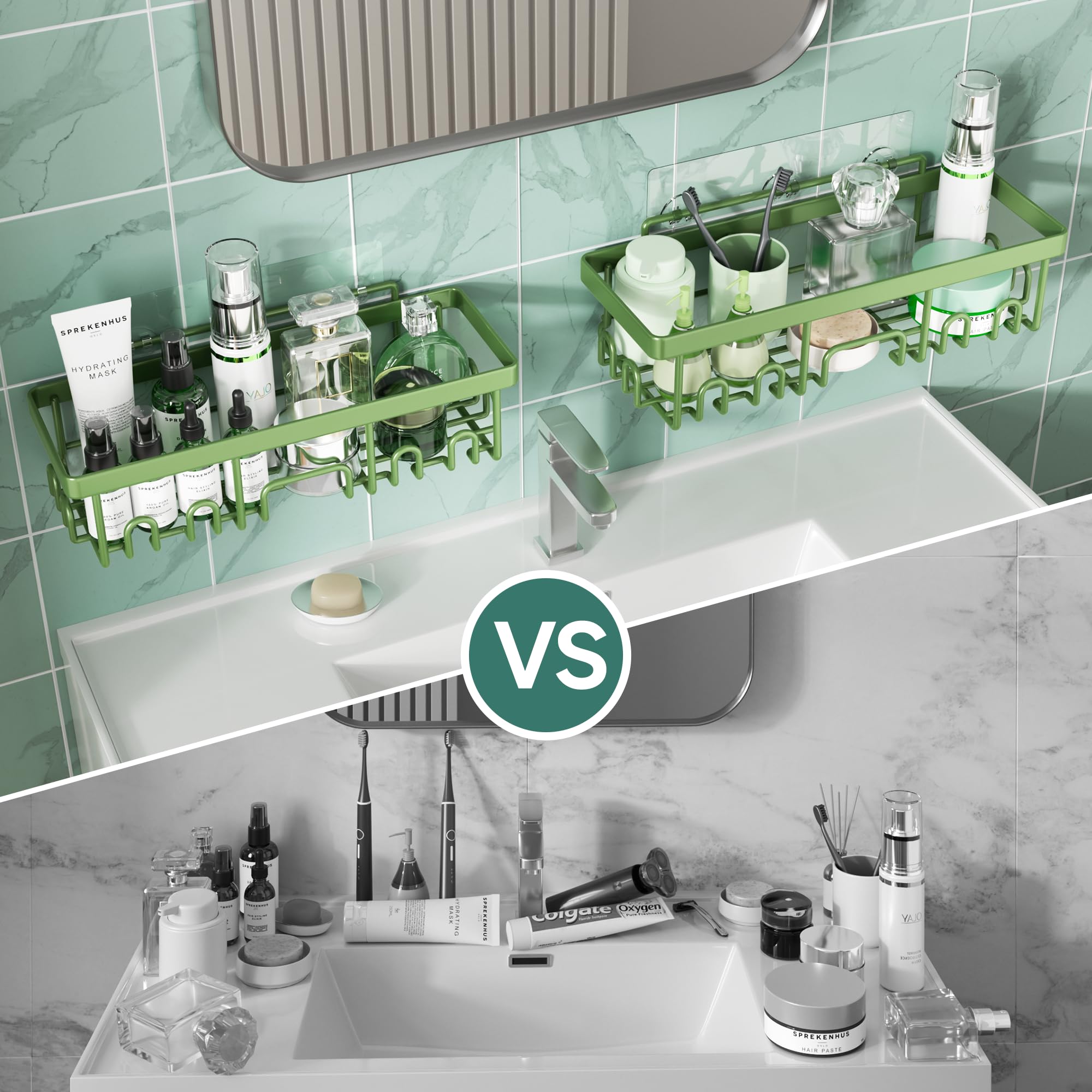 Veken porte-brosse à dents avec étagère, maintien hygiénique des accessoires