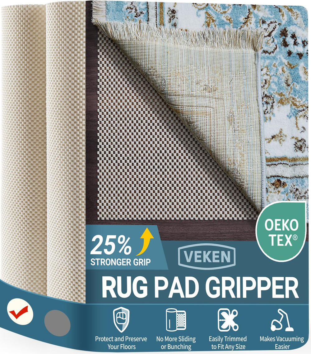 Veken sous-tapis 9x12 ft face avant montrant maintien et protection du sol