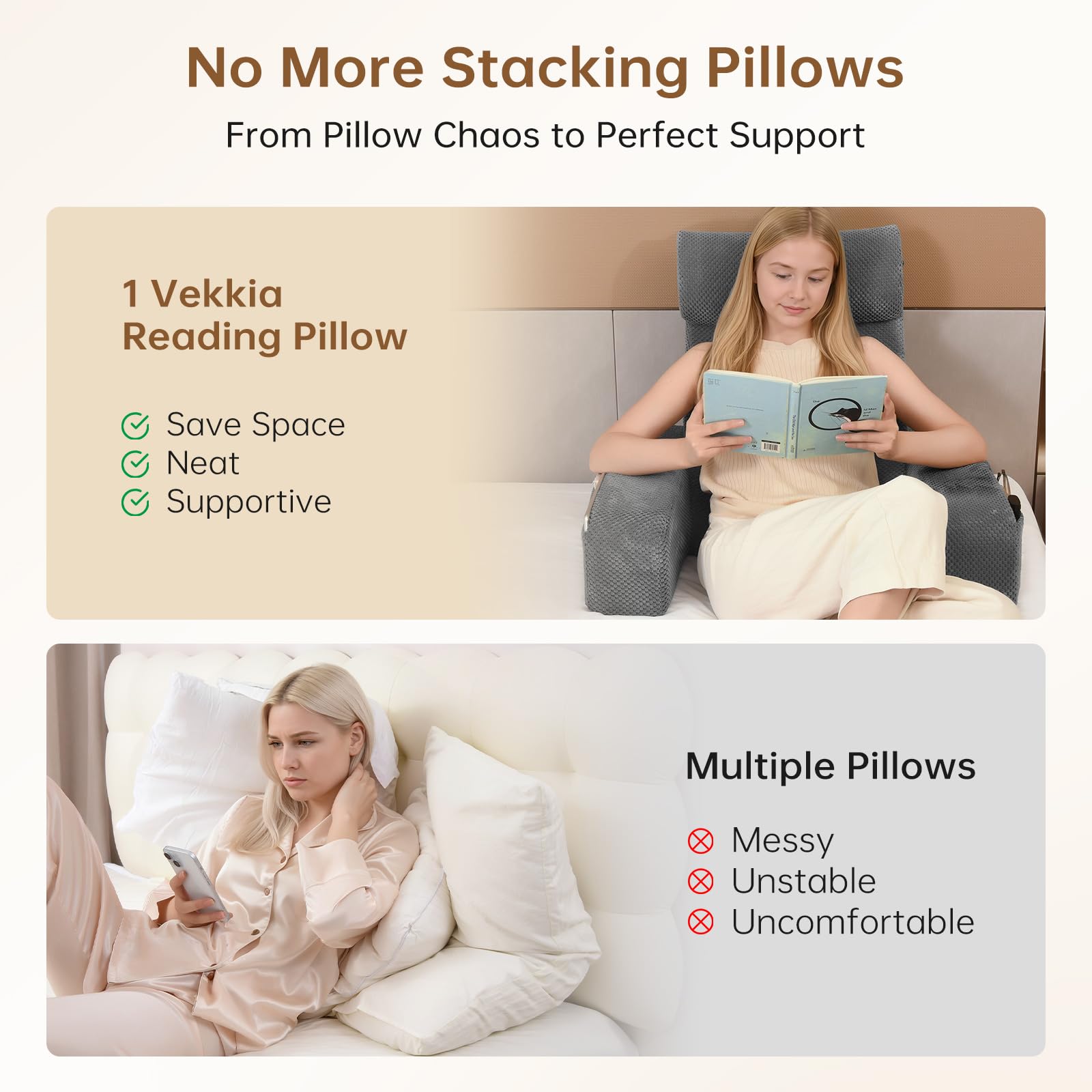 Vekkia gros plan mousse multi-densité offrant maintien durable