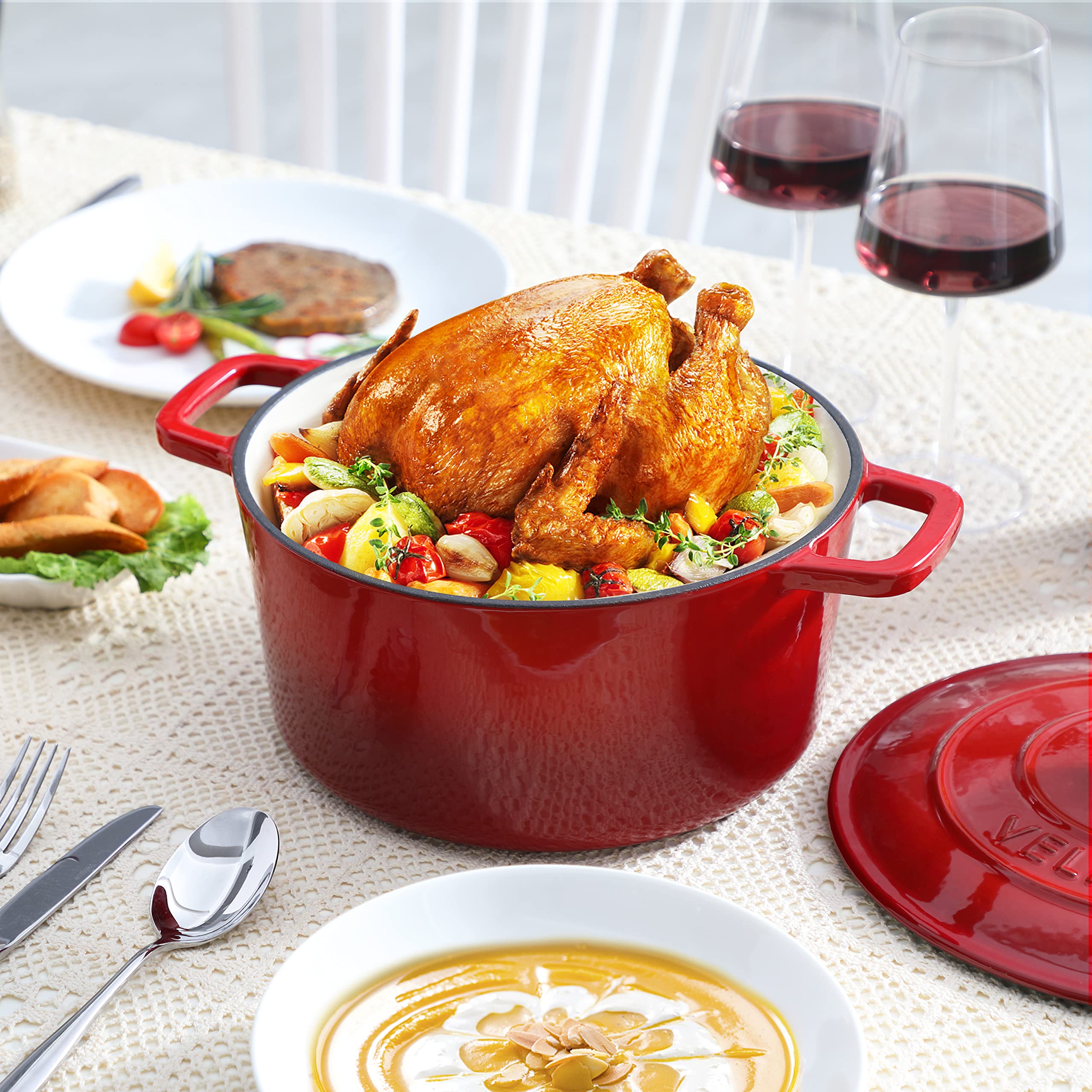 Velaze côte à côte avec assiette pour visualiser la taille et portion