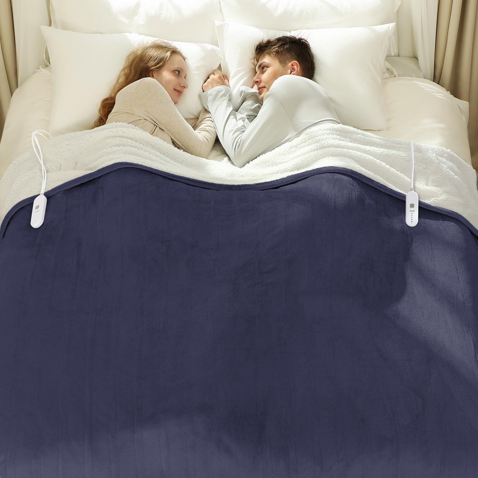 VELLUBAM plaid chauffant face avant violet montrant design et finition pour confort immédiat