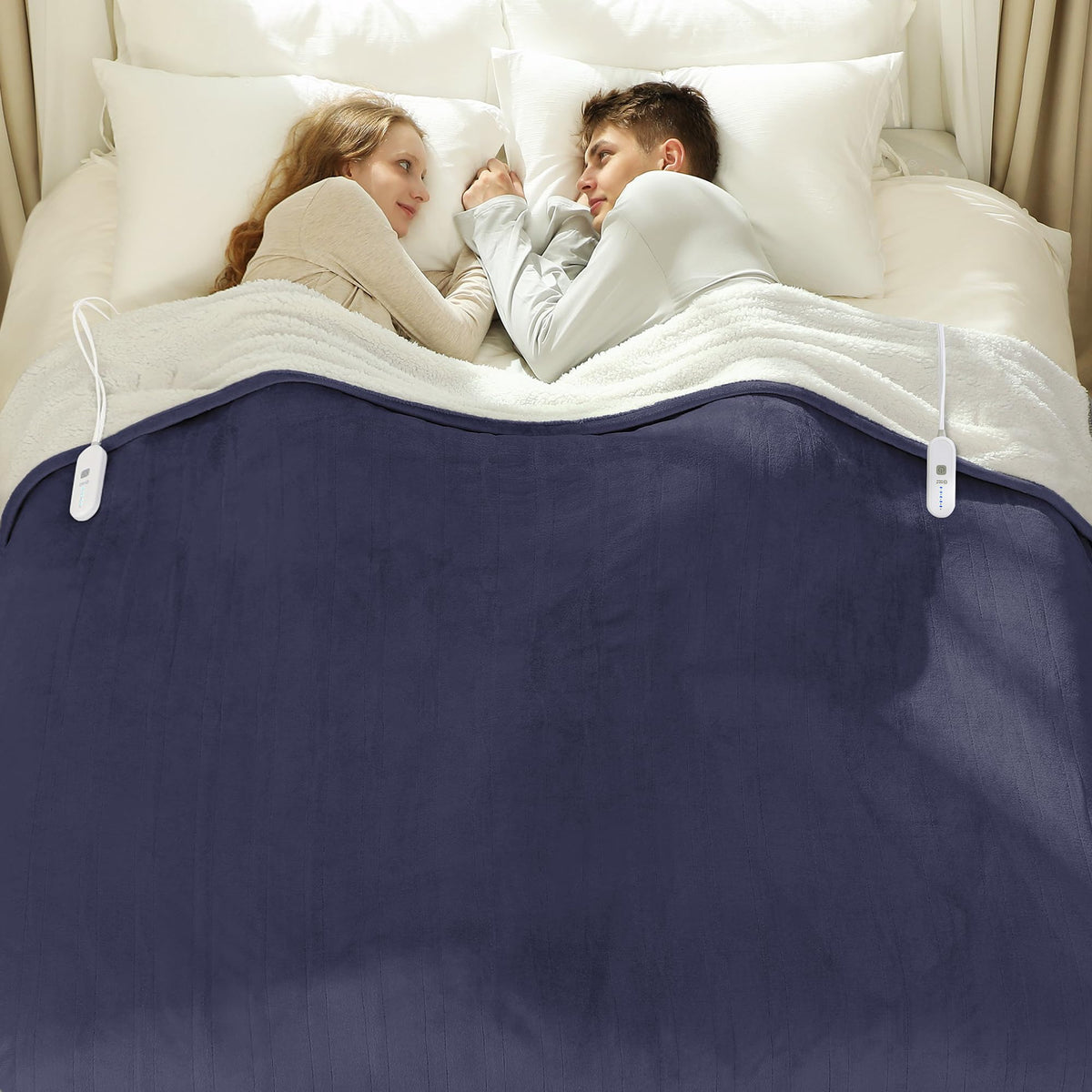 VELLUBAM plaid chauffant face avant violet montrant design et finition pour confort immédiat