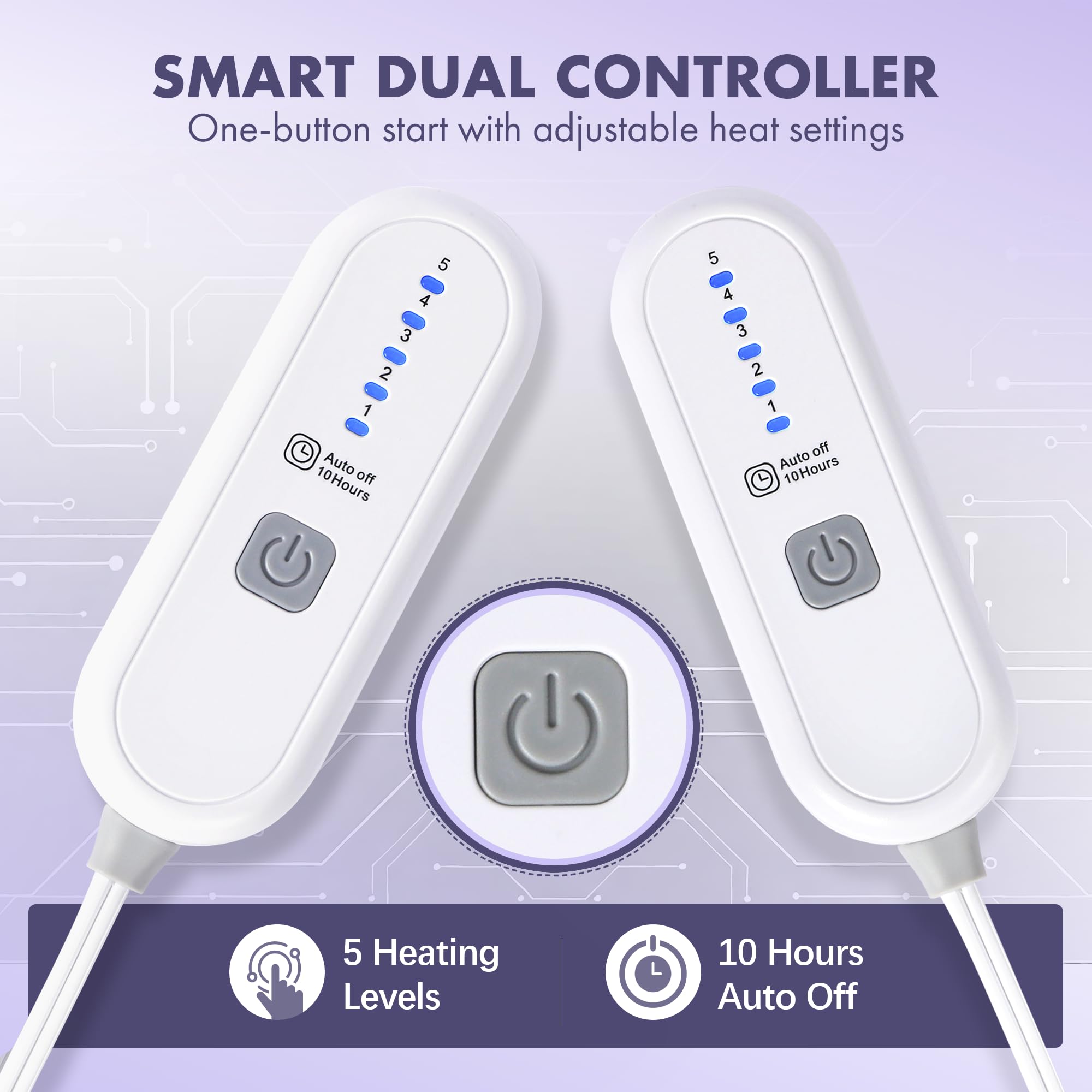 VELLUBAM commandes doubles montrant réglages indépendants et ergonomie facile à utiliser