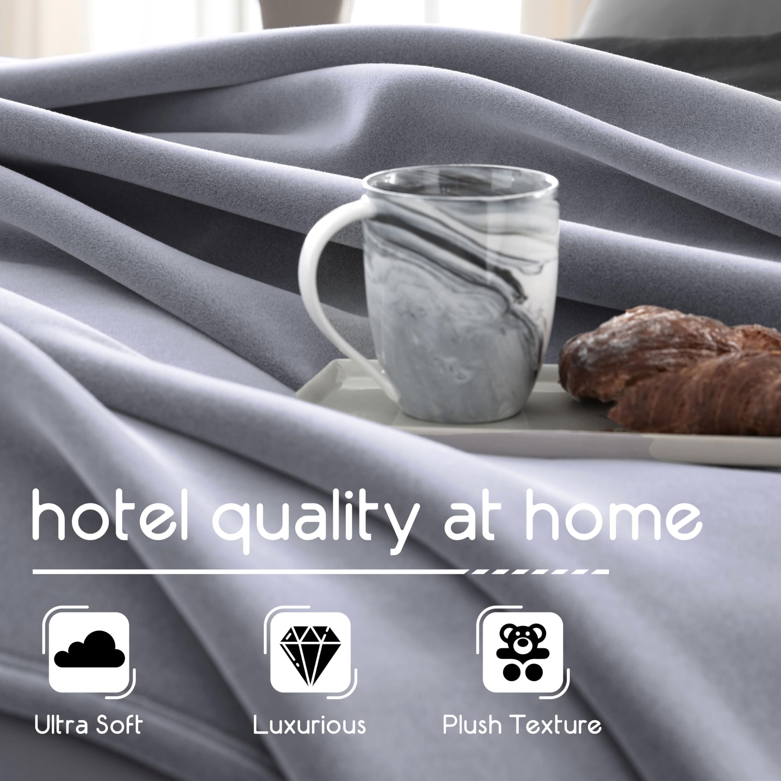 Vellux sur lit queen apporte ambiance cosy et protection