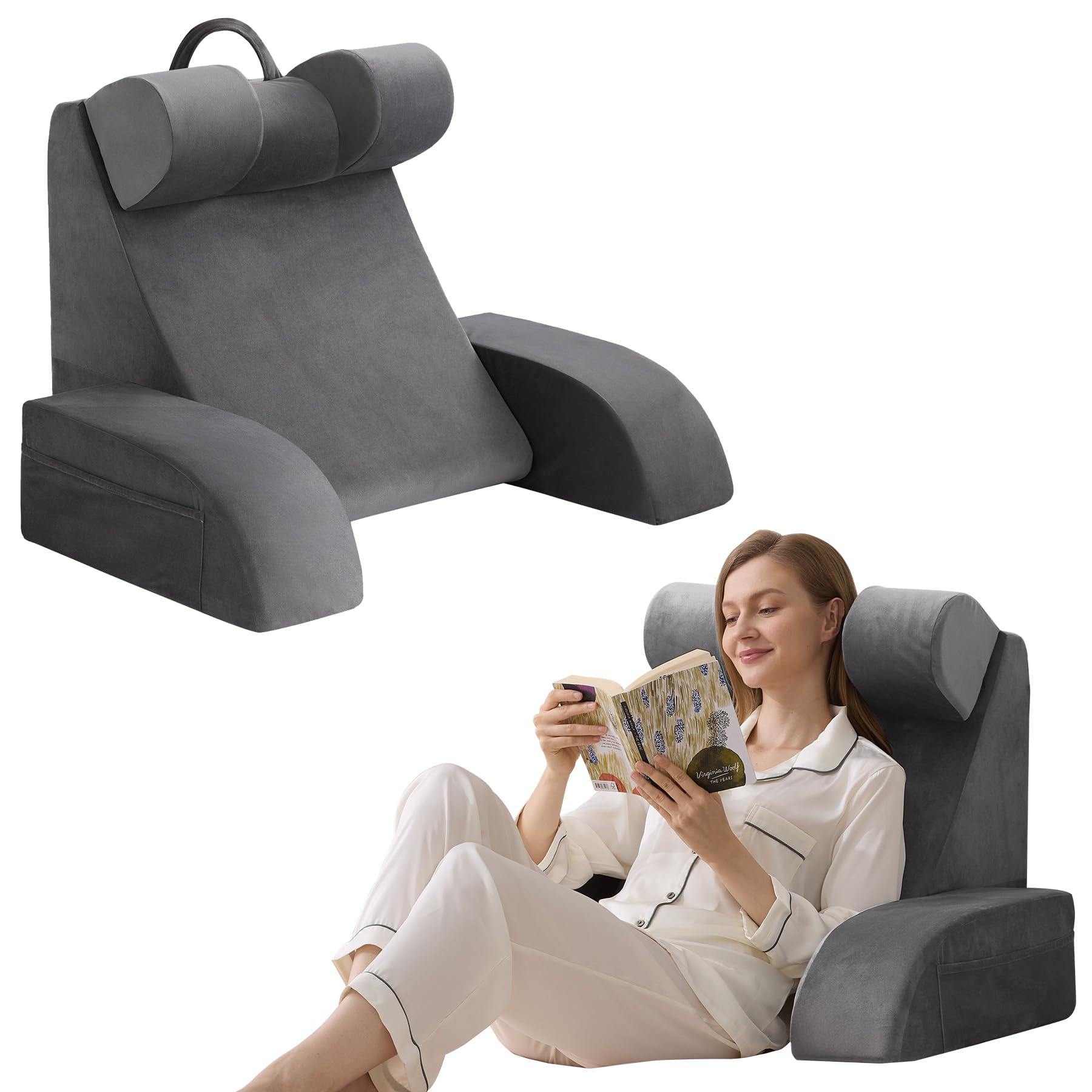 Velorose vue avant du coussin de lecture, maintien dorsal ferme