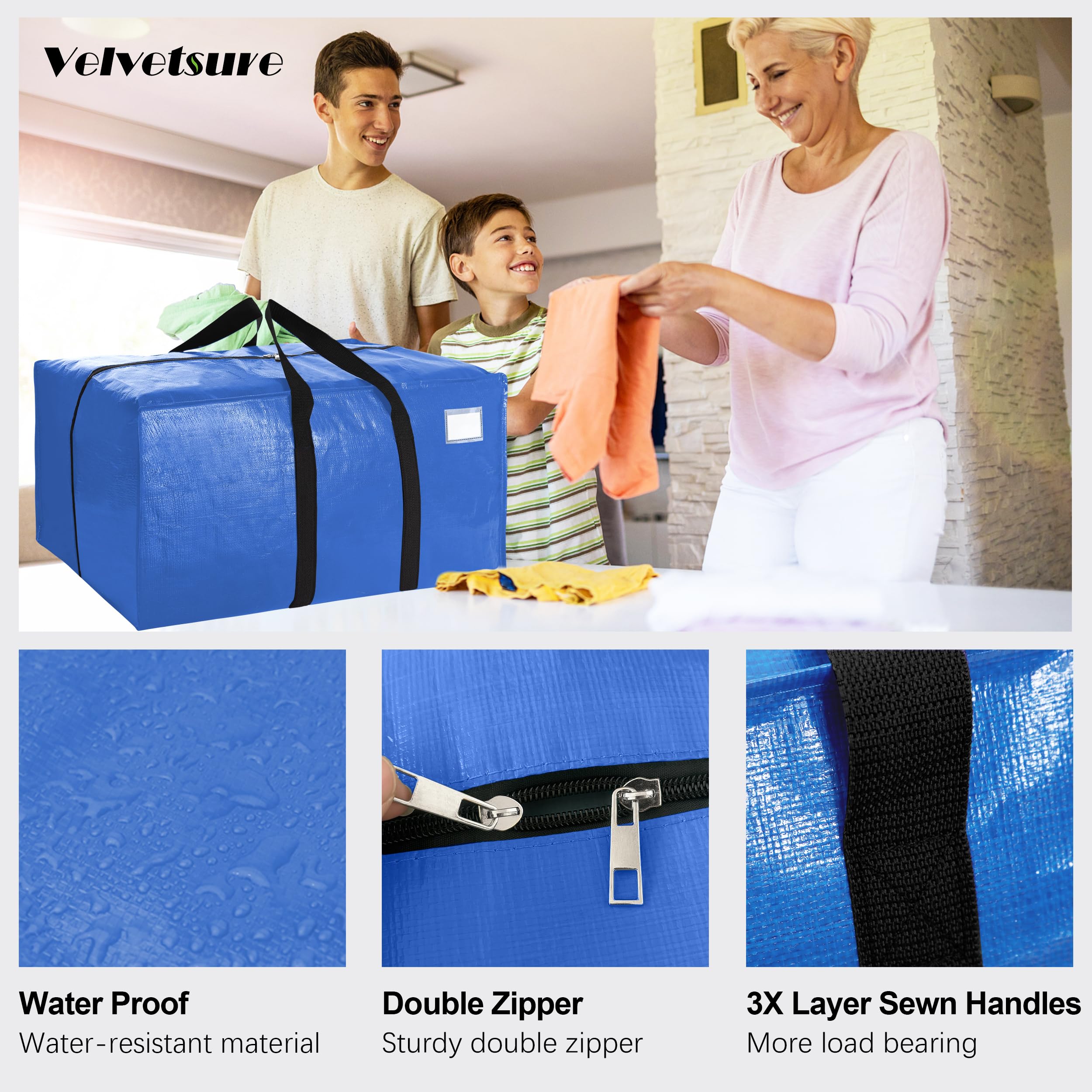 VELVETSURE sac porté en mode sac à dos, bretelles confortables pour transport mains libres