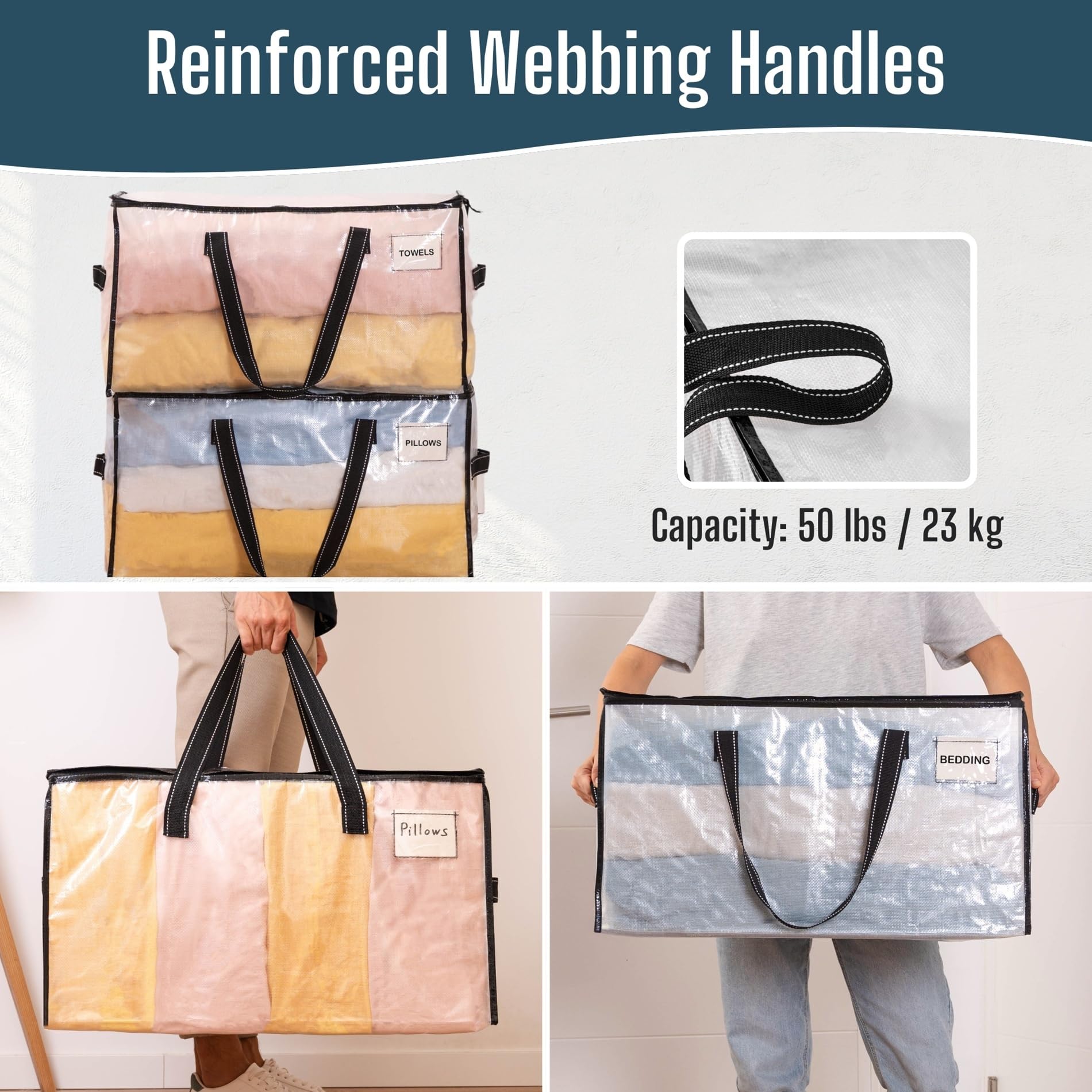 VENO sac contenant une couette queen démontrant capacité 76 L