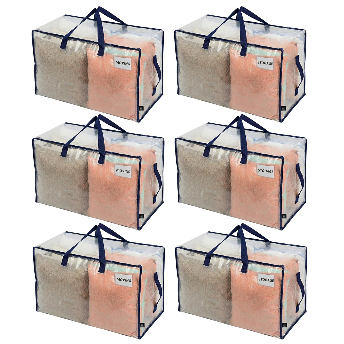 VENO vue avant sac transparent montrant grande capacité pour rangement pratique