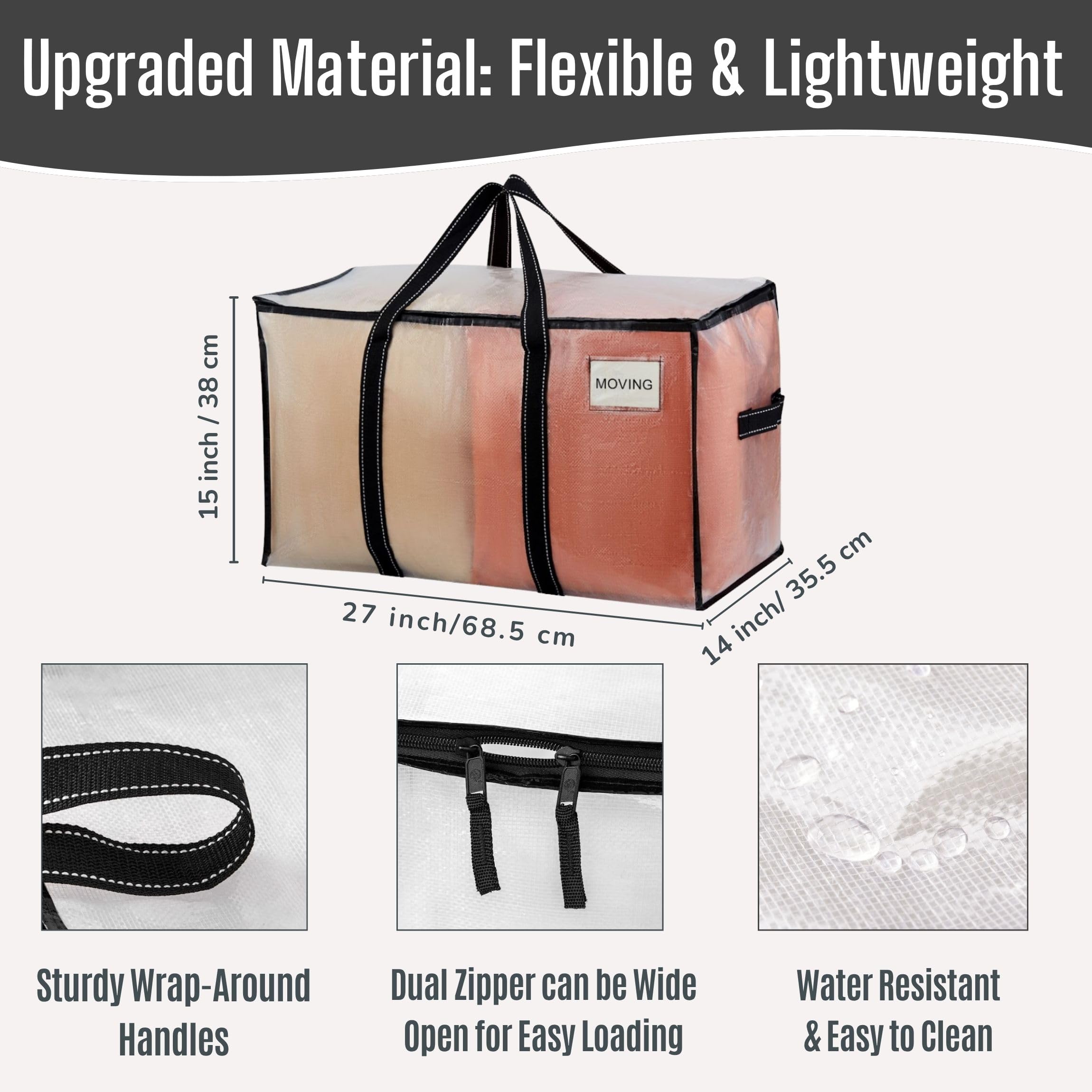 VENO sac ouvert avec couverture à l'intérieur illustrant chargement simple et accès rapide