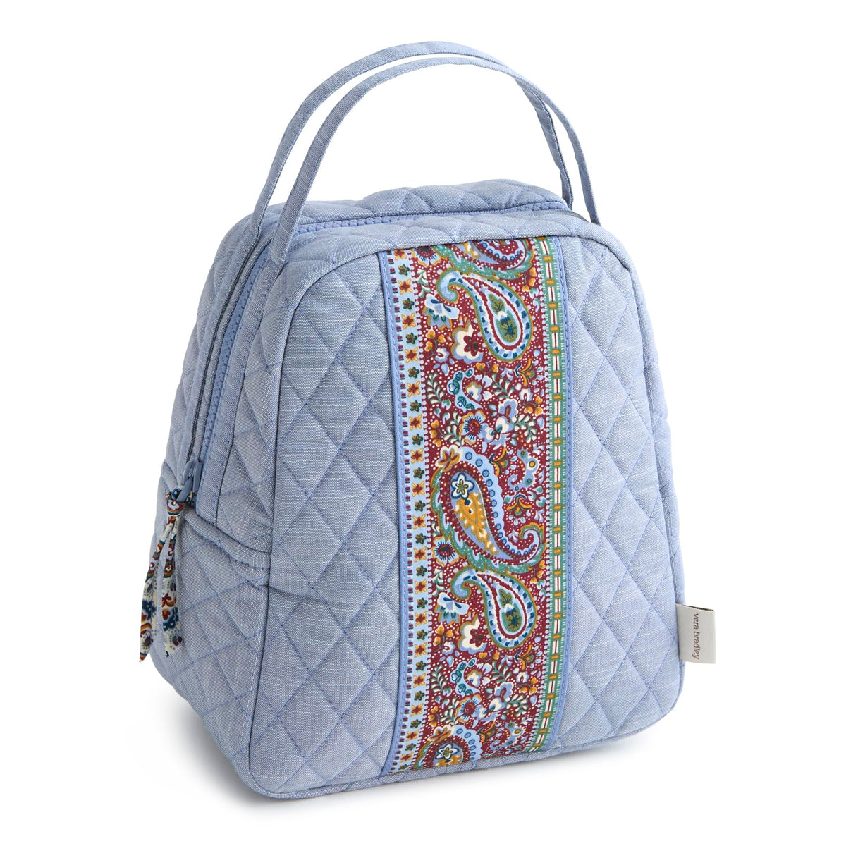 Vera Bradley sac dejeuner face montrant le chambray élégant et pratique