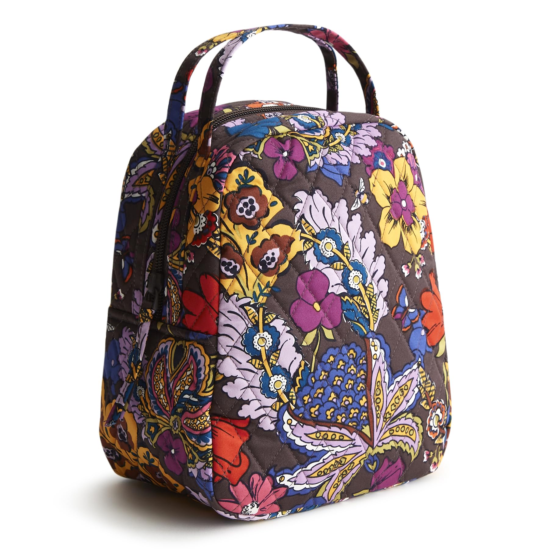 Vera Bradley sac déjeuner face montrant l’imprimé Colorful Bouquet pour un look vif