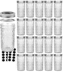 VERONES jarres frontales montrant 12 oz et qualité épaisse pour conservation