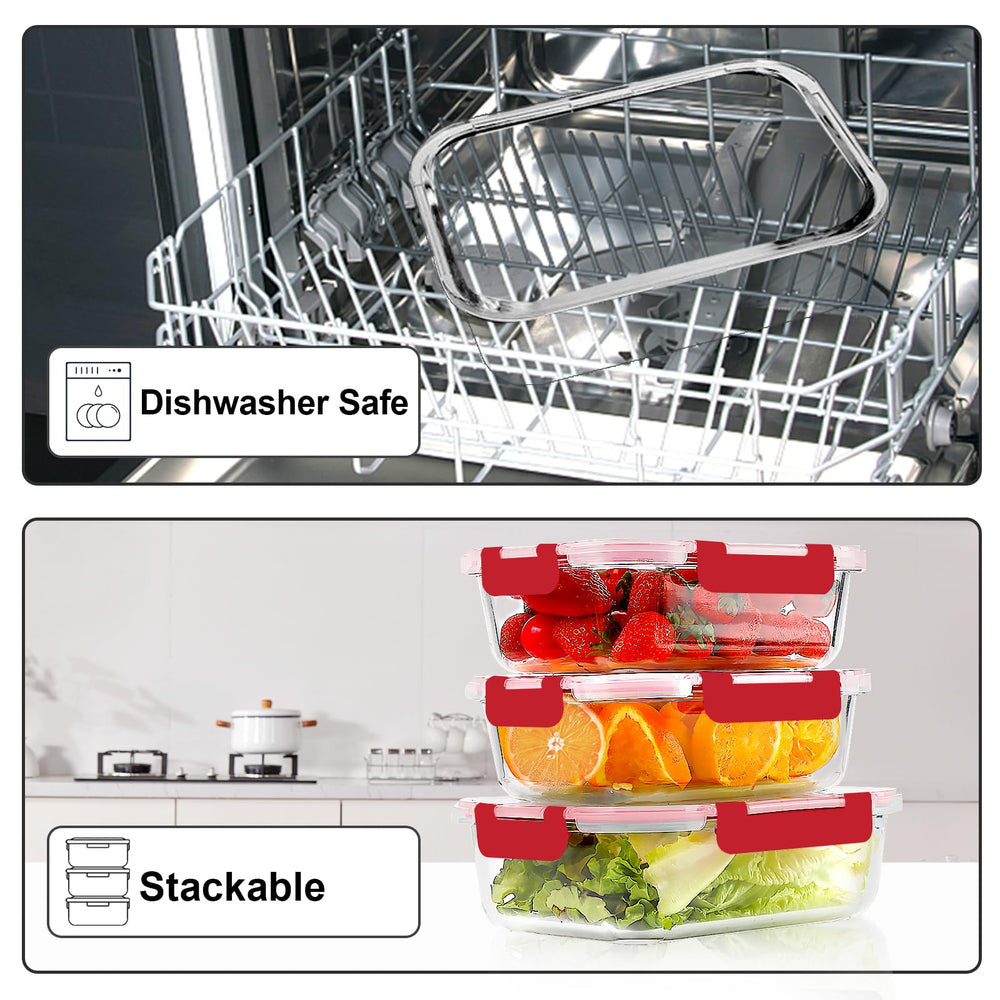 VERONES boîte repas en verre prête à emporter illustrant transport sûr et portion contrôlée