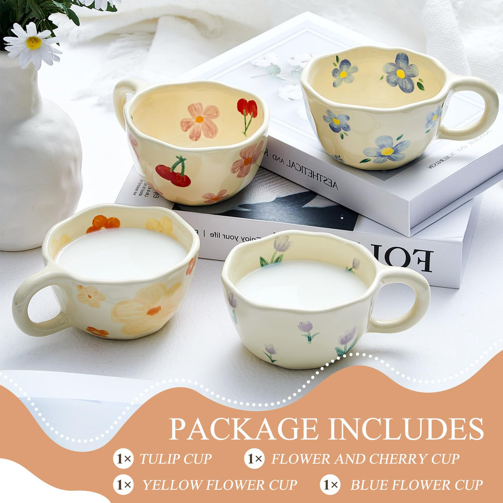 Vesici quatre tasses en lot disposées sur table, parfaites pour accueillir invités