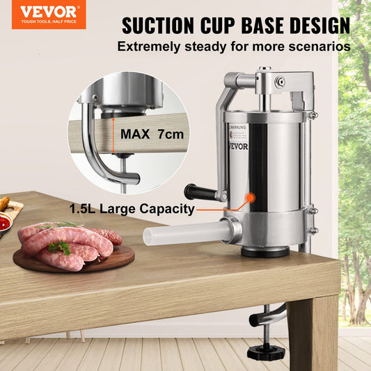 VEVOR profil du hachoir vertical en inox 304 offrant robustesse et stabilité