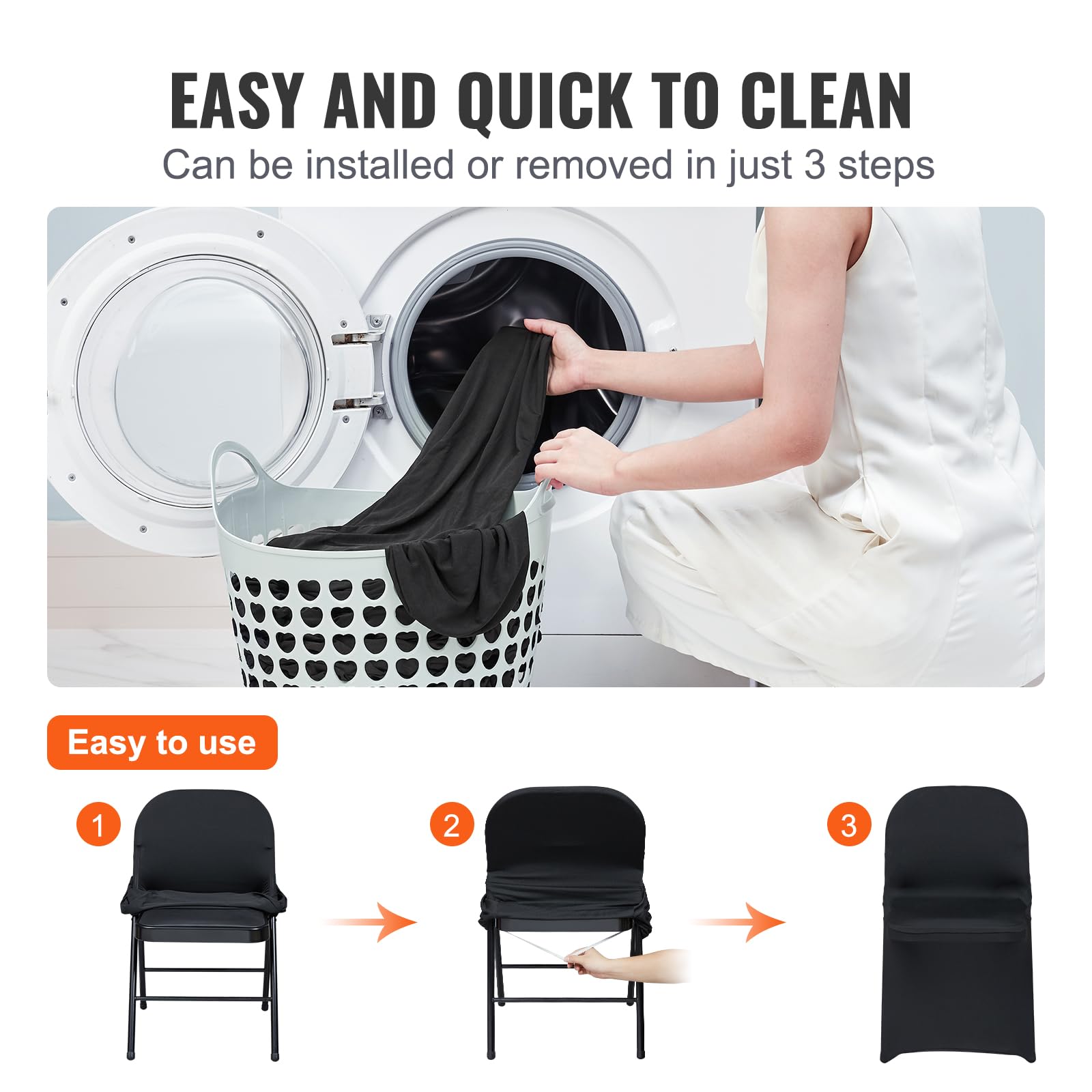 VEVOR housse sur chaise pliable facilité d'installation