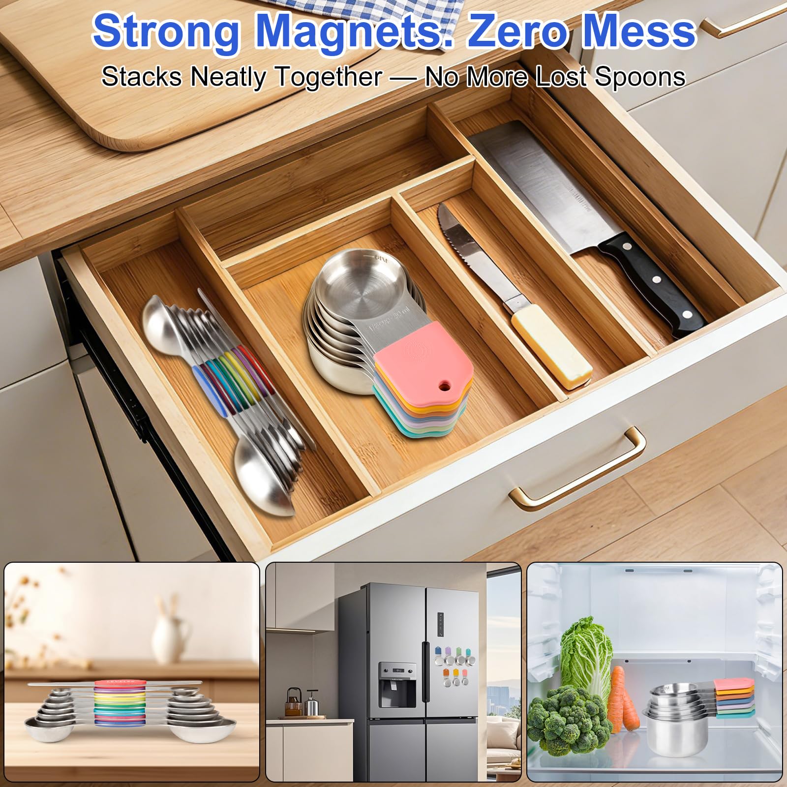vfuni cuillères avec marquages permanents lisibles pour mesures précises