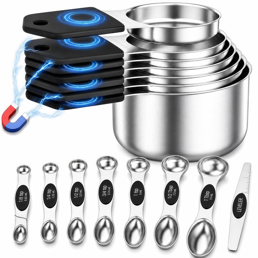 vfuni ensemble face avant montrant toutes les tasses et cuillères, rangement compact