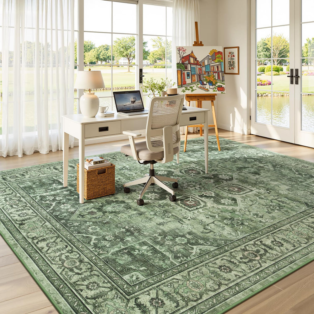 Vibrug tapis posé dans un salon moderne, crée une ambiance chaleureuse