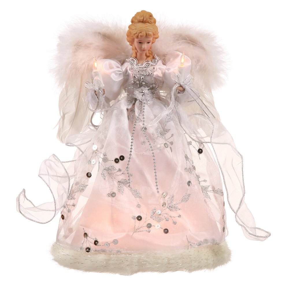 Vickerman ange sommet face montrant tenue blanche et argent brillante