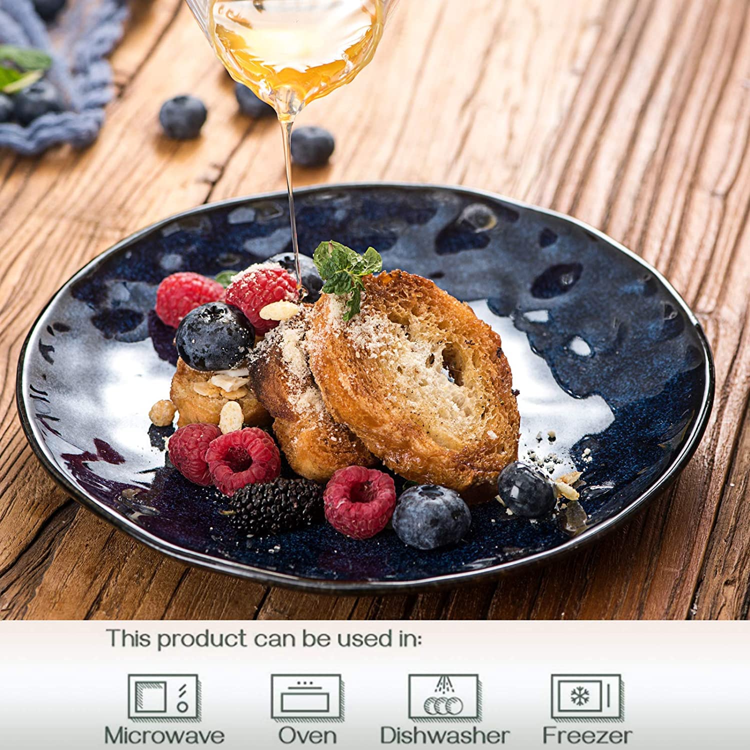 vicrays assiette en usage avec dessert mettant en valeur présentation soignée