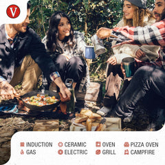 Victoria poêle-grill en usage avec steak marbré, avantage : magnifiques stries de grillade
