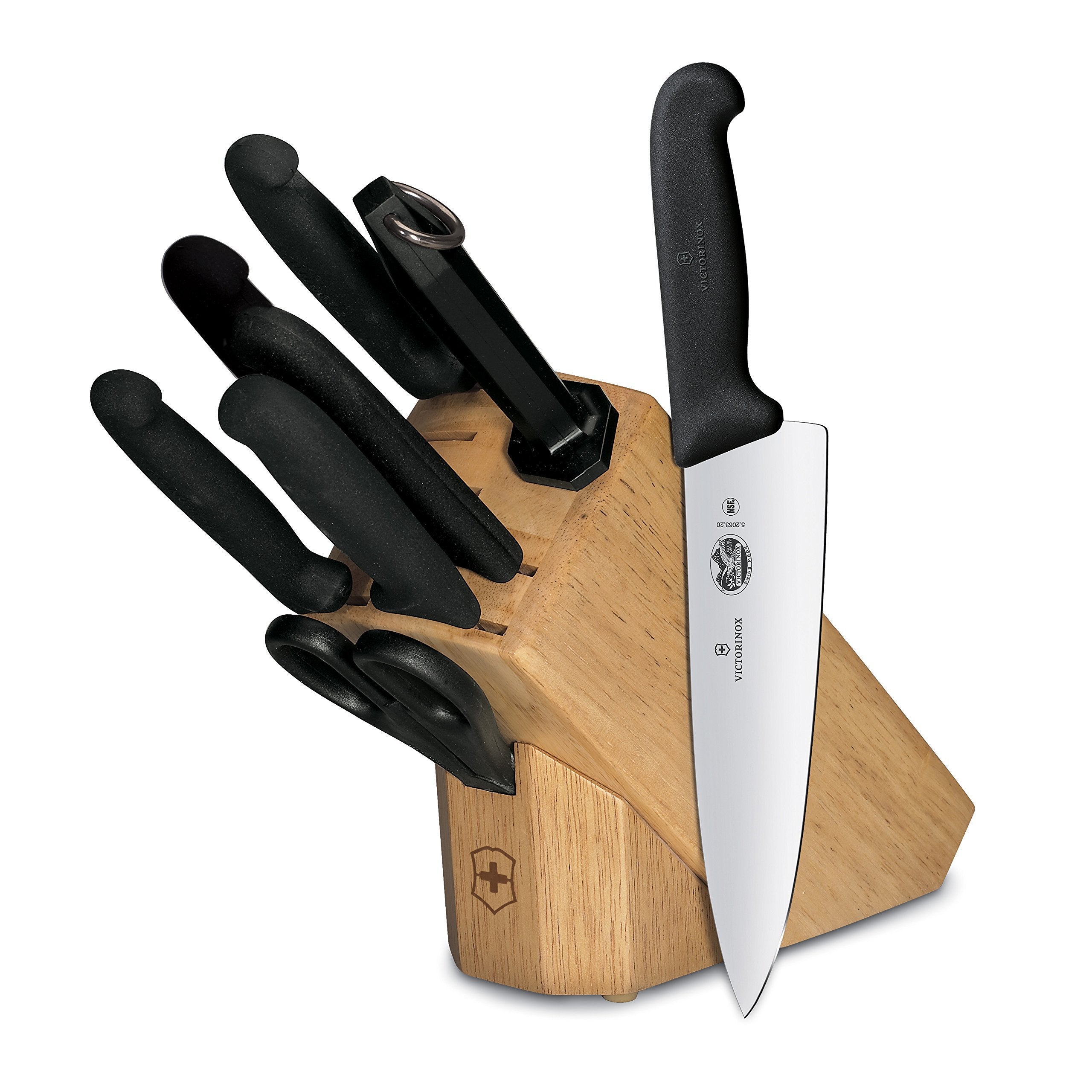 Victorinox bloc en bois avec couteaux Fibrox, rangement ordonné et gain de place