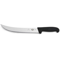Victorinox Fibrox vue face avant du couteau avec manche noir, ergonomie assurée