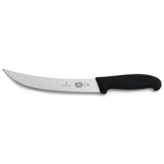 Victorinox Fibrox vue de face du couteau montrant le manche antidérapant et le bon équilibre