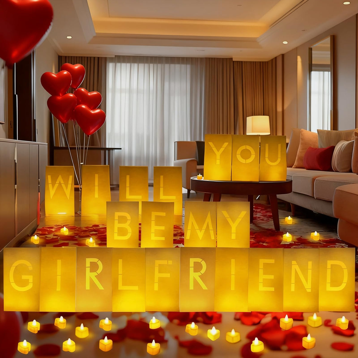 VidwanHome sacs luminaires avec message pour ambiance romantique