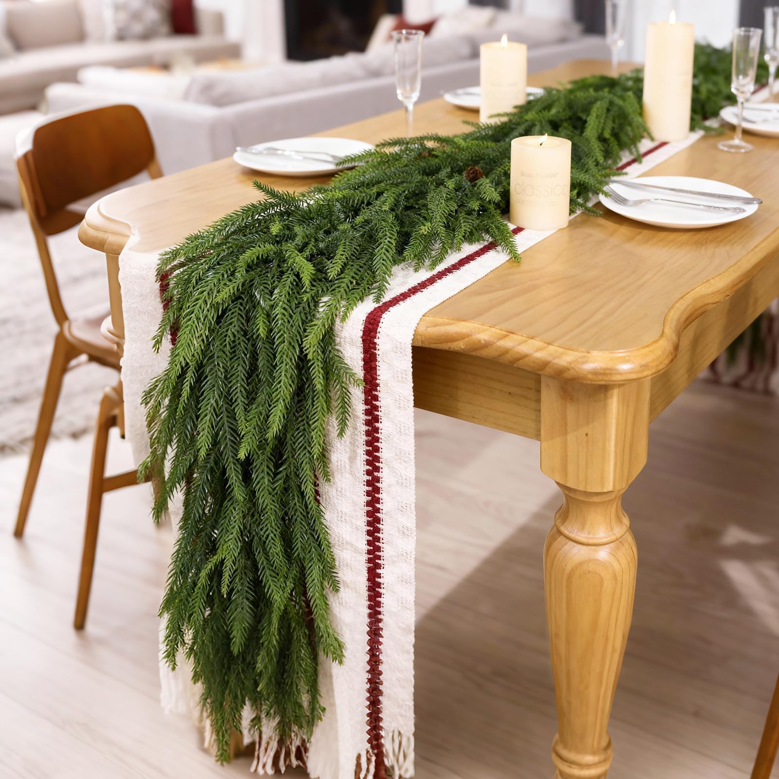 VIERENA guirlande sur table, centre de table naturel et raffiné