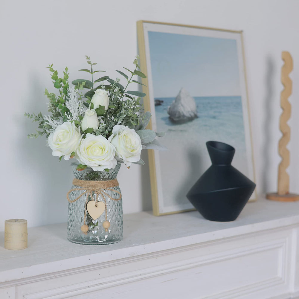 VIERENA vase en verre orné, charme rustique et fini soigné