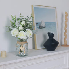 VIERENA vase en verre orné, charme rustique et fini soigné