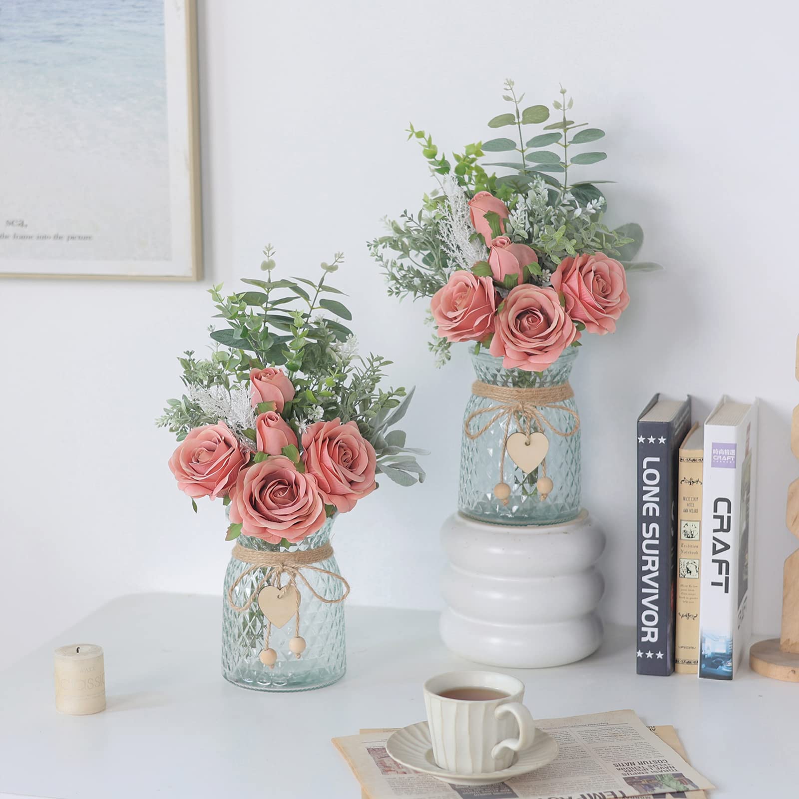 VIERENA vase avec pendentifs cœur soulignant charme rustique