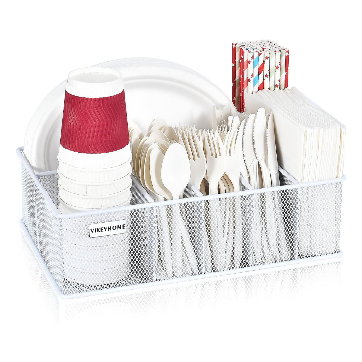VIKEYHOME caddy face avant blanc, rangement organisé instantané