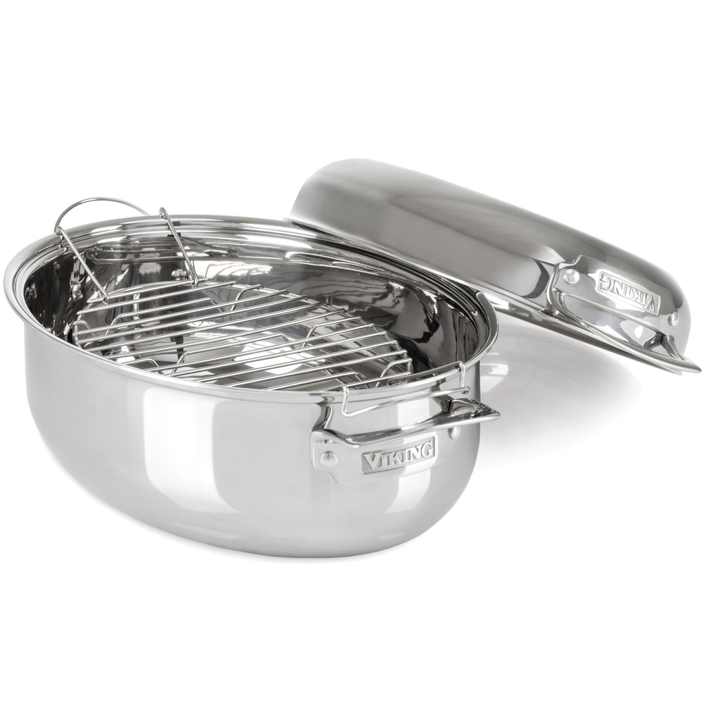 Viking plat rôtissoire ovale vue face bénéfice cuisson uniforme