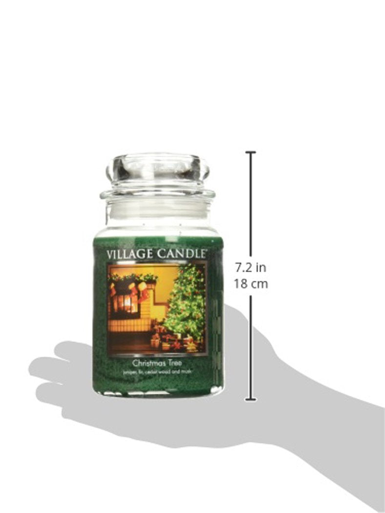Village Candle bougie allumée en ambiance chaleureuse parfum sapin durable