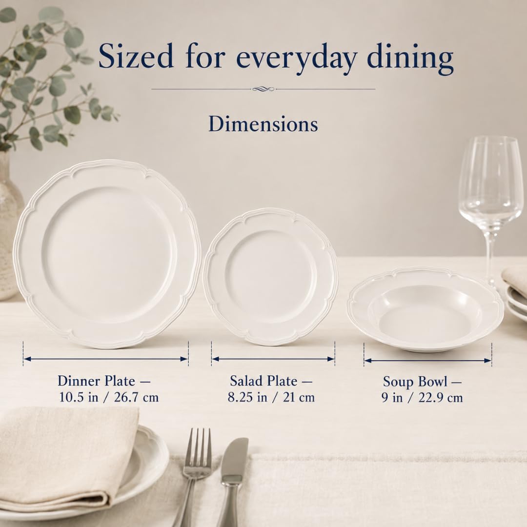 Villeroy & Boch gros plan assiette plate montrant finition crème et robustesse