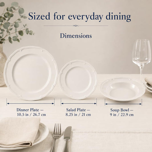 Villeroy & Boch gros plan assiette plate montrant finition crème et robustesse